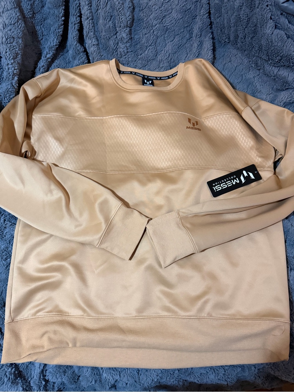 Messi Men's Crewneck Sweatshirt in Sand Beige xl nwt